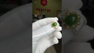 Nhẫn Nữ Đá Ngọc Bích Tự Nhiên Xanh Lá May Mắn Vàng 10k Đã Kiểm Định 02