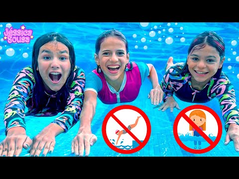 JÉSSICA E SUAS AMIGAS APRENDEM AS REGRAS DE CONDUTA NA Piscina (JÉSSICA SOUSA)