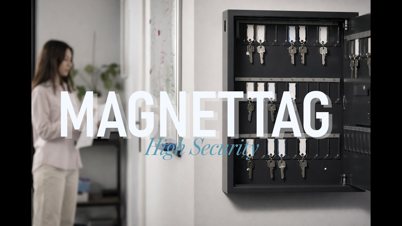 Pavo Schlüsselsafe Magnettag 20 Haken, Grau