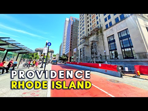 Rhode Island Driving Tour, USA - Downtown Providence - 4K