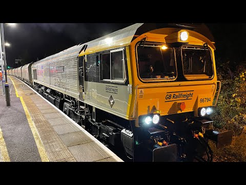 (HD) GBRf Petroleum 66794 'Steve Hannam' at Tonbridge working 6Y88 - 26/11/21