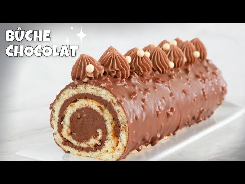 Chocolate rolled Yule log without genoise