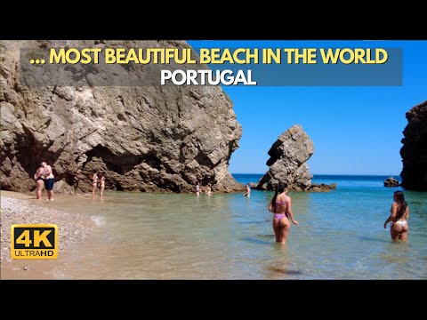 【4K UHD】Hidden Paradise Beach Walk, Praia Ribeiro do Cavalo Beach - Sesimbra Portugal 2021