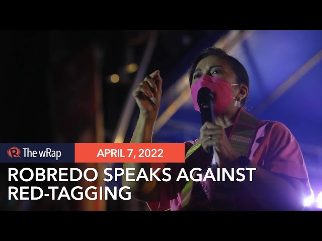 Amid red-tagging, Robredo won’t ally with anyone using force to push agenda