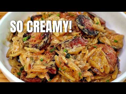One Pot Garlic Butter Sausage & Orzo