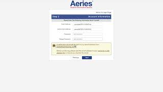 Creating a Student Aeries Account