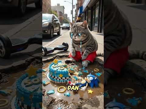 Anak Kucing Mendapat Kejuatan Kue Sonic! 🐱⚡🎂 #kucing #kucinglucu  #shorts #catlovers