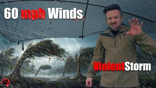 My Shelter Was Almost Destroyed - Rain Camping in a Severe Thunderstorm