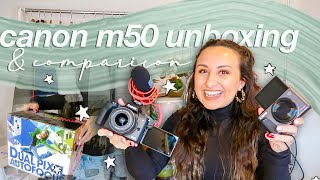 CANON M50 + RODE MIC UNBOXING | new vlogger review + video test, iphone & g7x comparison, asmr
