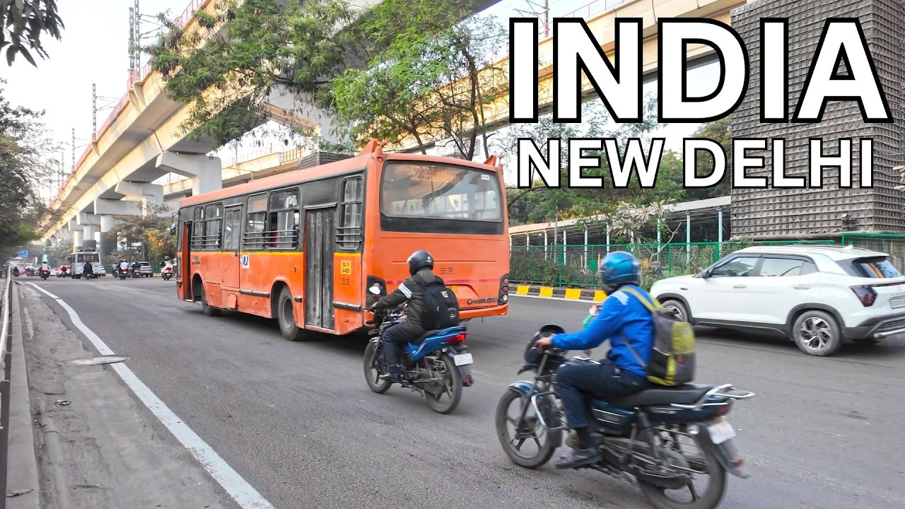 Immersive street-level walking tour through Delhi (Busy Streets 2), India, showcasing authentic urban landscapes, local architecture, and the vibrant atmosphere of the city's neighborhoods