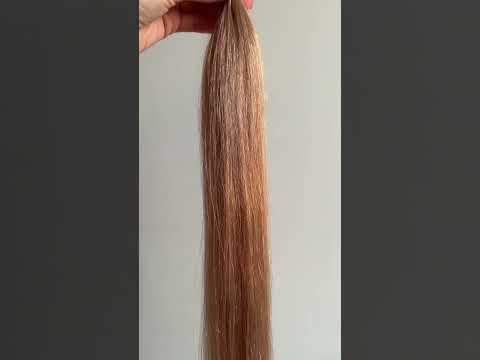 Волосы для наращивания в срезе 60 см, 50 грамм, светло-русые №16 video