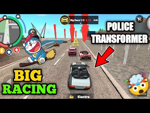 Police Green Transformer Car Big Racing In Rope Hero Vice Town