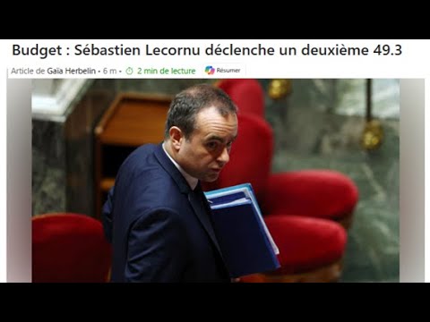 URGENT Sébastien LECORNU DECLENCHE ce matin un DEUXIEME 49.3 !   GREVE GENERALE !