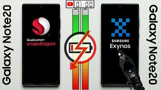 Samsung Galaxy Note20 (Snapdragon) vs Samsung Galaxy Note20 (Exynos) Battery Test