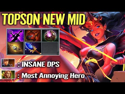 TOPSON New Favorite Mid Hero - Imba QOP Build Aghanim's Scepter + Octarine Core