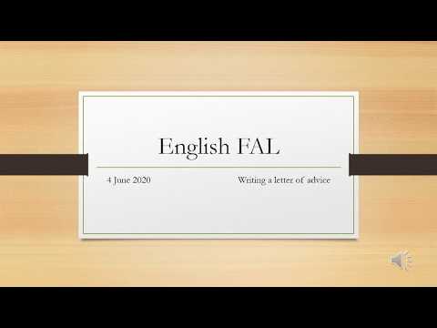 ENGLISH GRAAD 8: 04 Junie 2020 - periode 2 (04082)