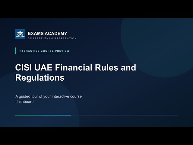 Preview of CISI UAE Financial Rules and Regulations