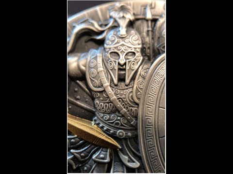 ARES GOD of WAR - 2 oz Silver & Gold Gilded - Silent Video