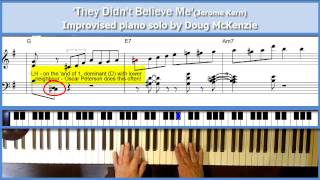 'They Didn't Believe Me' (Jerome Kern) - jazz piano lesson