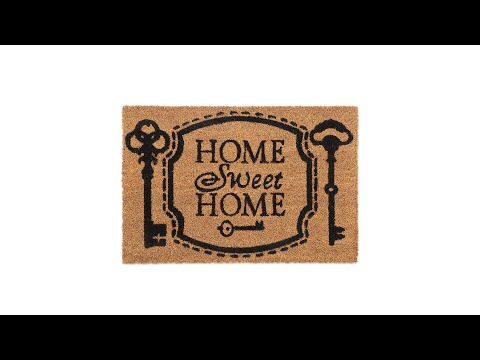 Paillasson coco «Home Sweet Home» Noir - Marron - Fibres naturelles - Matière plastique - 60 x 2 x 40 cm