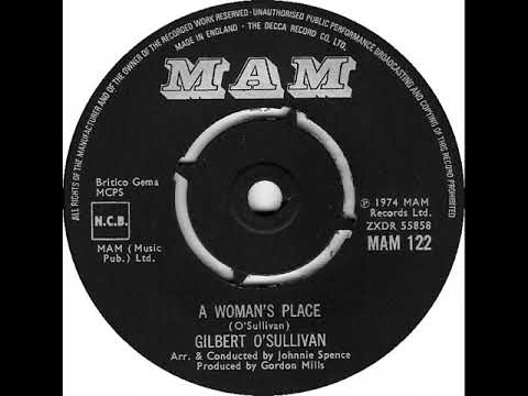 UK New Entry 1974 (188) Gilbert O'Sullivan - A Woman's Place