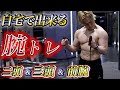 腕が3分でパンパンになる家トレメニュー!二頭・三頭・前腕をチューブを使ってトレーニングしましょう!