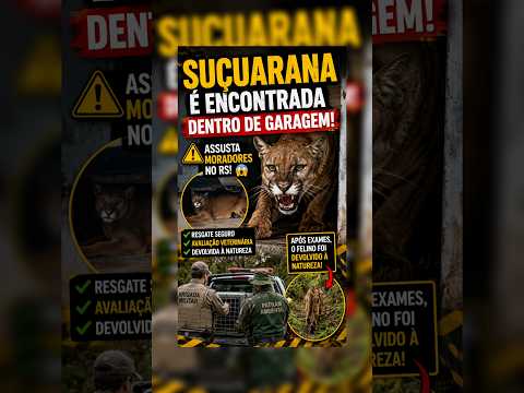 🚨 SUÇUARANA É ENCONTRADA DENTRO DE GARAGEM E ASSUSTA MORADORES NO RS! 🐆😱