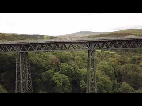 Meldon Viaduct, Granite Way, Dartmoor by drone