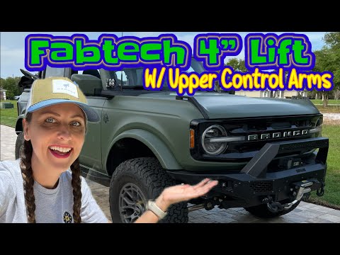 Fabtech 4″ Uniball Upper Control Arm Lift Kit Front & Rear Shock Spacers For Ford Bronco