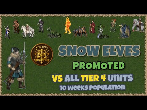 Snow Elves PROMOTED vs all level 4 basic units in Heroes 3