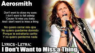 Aerosmith - I Don&#39;t Want to Miss a Thing (Lyrics Spanish-English) (Español-Inglés)