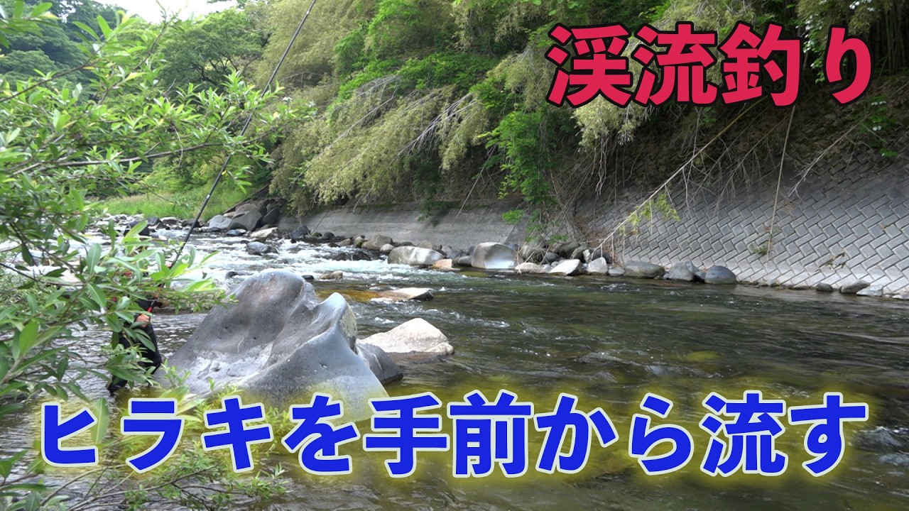 渓流釣り ヒラキを手前から流す