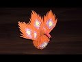 Модульное оригами Жар Птица (Царь птиц, феникс, павлин, лебедь) схема сборки 