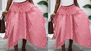 HOW TO CUT AND SEW A HANDKERCHIEF FLARE SKIRT WITH ELASTIC WAIST BAND