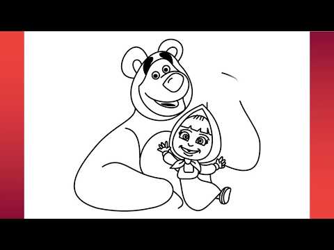 How to Draw Masha and the Bear Step by Step Drawing
