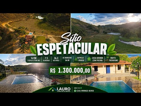 🌿 R$ 1.300.000! Conheça este Sítio Completo com Casa Grande, Piscina e Curral em Teófilo Otoni-MG