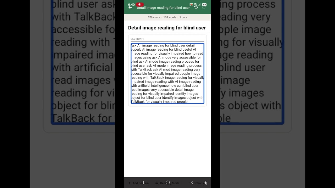 Detail fantastic advance image reading for blind ask AI image reading  secret reveal