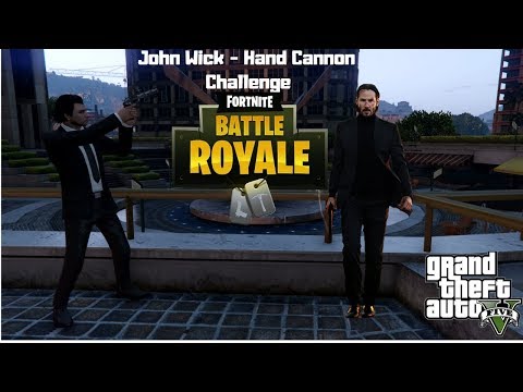 GTA-5: JOHN WICK HAND CANNON CHALLENGE!