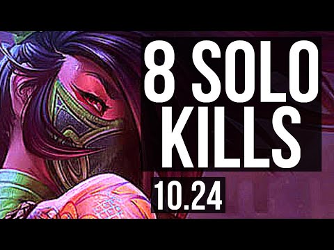 AKALI vs GANGPLANK (TOP) | 8 solo kills, Legendary, 1.1M mastery, 12/5/13 | EUW Challenger | v10.24