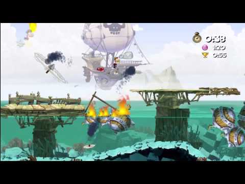 Rayman Origins (1080i HD) Walkthrough Part 34 - Port 'O Panic - Time Trial (0:47)