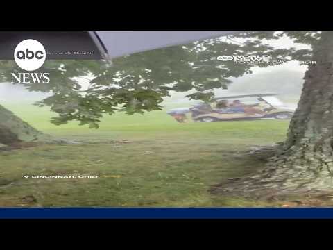Video shows moment golfer is struck by lightning