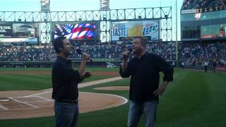 Sam Wahl & Myles Hayes sing the National Anthem at U.S. Cellular Field - July 25, 2011