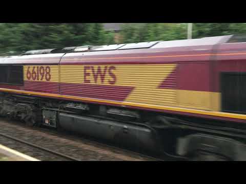 EWS 66198 Margam to Dee Marsh Steels flying through Hawarden 16-06-20 #borderlandsline '#class66