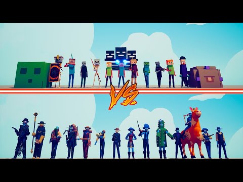 MINECRAFT TEAM vs MEGA WILD WEST TEAM - Totally Accurate Battle Simulator | TABS