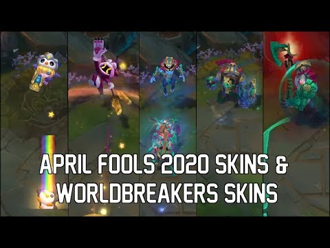 APRIL FOOLS 2020 Skins & WORLDBREAKERS Skins Preview - League of Legends