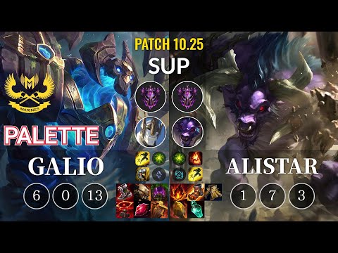 GAM Palette Galio vs Alistar Sup - KR Patch 10.25