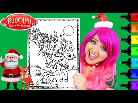 Coloring Santa & Rudolph Red Nosed Reindeer Coloring Page Prismacolor Markers | KiMMi THE CLOWN Video