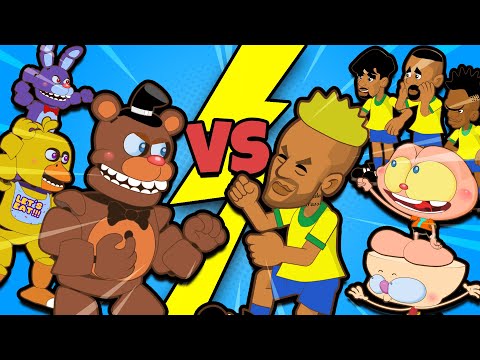 Mongo e Drongo e a SELEÇÃO BRASILEIRA VS FNAF - COPA DO MUNDO ⚽🏆- Neymar VS Freddy