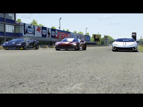 Ferrari SF90 Stradale vs Lamborghini Huracan Performante vs Lamborghini Centenario at Old Monza