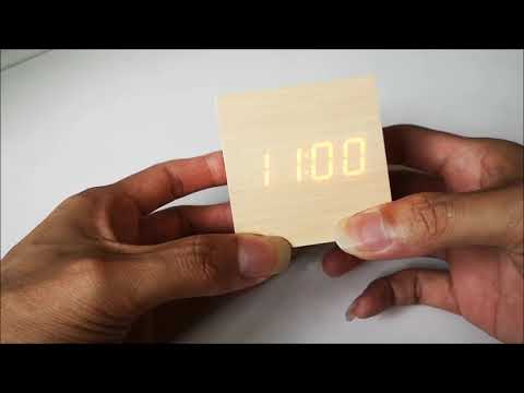 How to setting the Modern Wooden Wood Digital LED Desk Alarm Clock